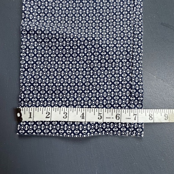 Donna Ricco Pants Women's Size 8 Navy Blue White Geometric Print Stretch Work - Picture 8 of 12